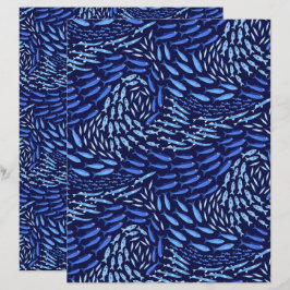 Papel de Scrapbook Escuro - Peixes Nadanado no Oce