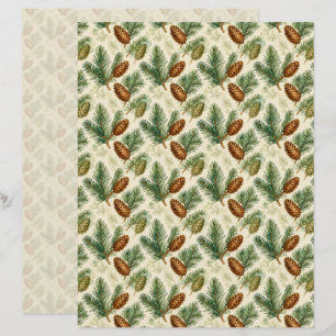 Papel de Scrapbook Evergreens e Cones