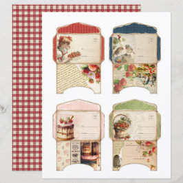 Papel de Scrapbook Fazenda de Morango Vintage