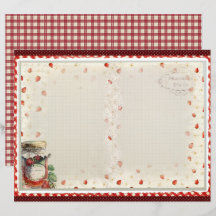 Papel de Scrapbook Fazenda de Morango Vintage