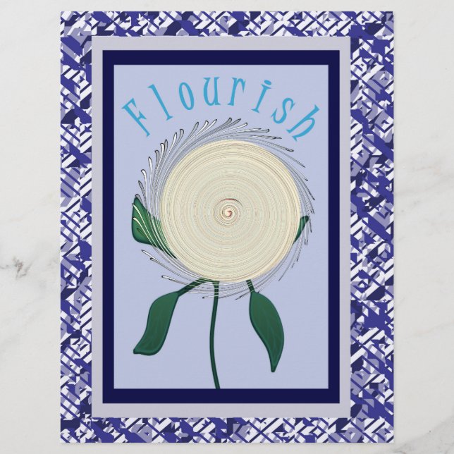 Papel de Scrapbook Flor de Farinha Azul Página 2 L (Frente)