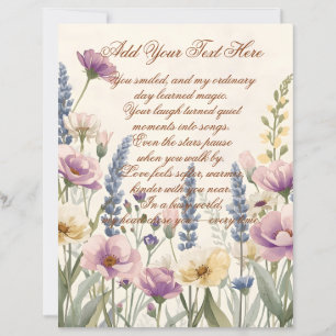 Papel de Scrapbook Flor Selvagem com Texto Persona