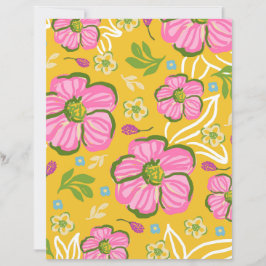 Papel de Scrapbook Floral Amarelo de Verão