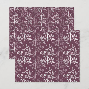 Papel de Scrapbook Floral Ameixa Mirtilo Escura