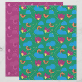 Papel de Scrapbook Floral em Nuvem