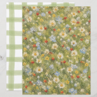 Papel de Scrapbook Floral País Francês