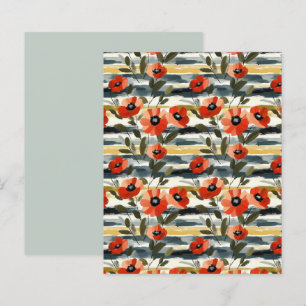 Papel de Scrapbook Floral Papoula Vermelha