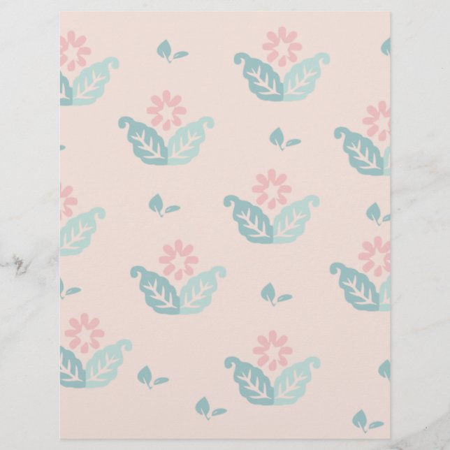 Papel de Scrapbook Floral Pastel (Frente)