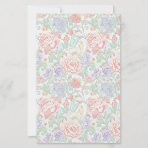 Papel de Scrapbook Floral Pastel Elegante de Dois