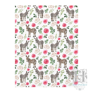 Papel de Scrapbook Floral Rosa Burro Rústico