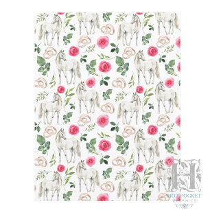 Papel de Scrapbook Floral Rosa Rústico Equestre