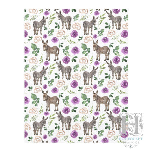 Papel de Scrapbook Floral Roxo Burro Rústico