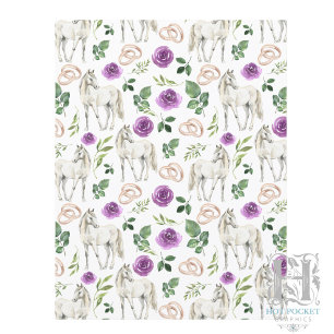 Papel de Scrapbook Floral Roxo Rústico Equestre