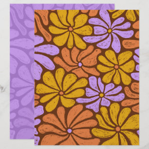 Papel de Scrapbook Flores Groovy