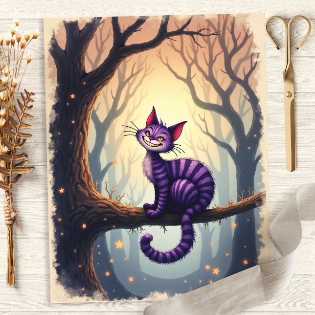Papel de Scrapbook Floresta do Gato de Cheshire de (Criador carregado)