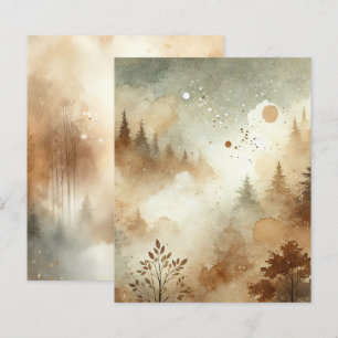 Papel de Scrapbook Floresta em Aquarela Outono Neb