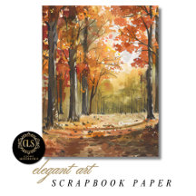 Papel de Scrapbook Floresta Outonal Aquarela