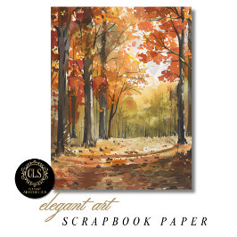 Papel de Scrapbook Floresta Outonal Aquarela