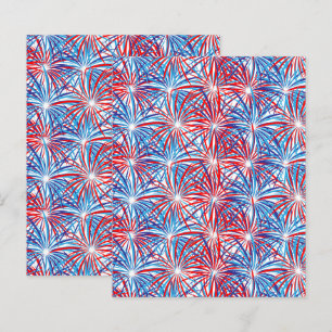 Papel de Scrapbook Fogos de Artifício Vermelho Bra