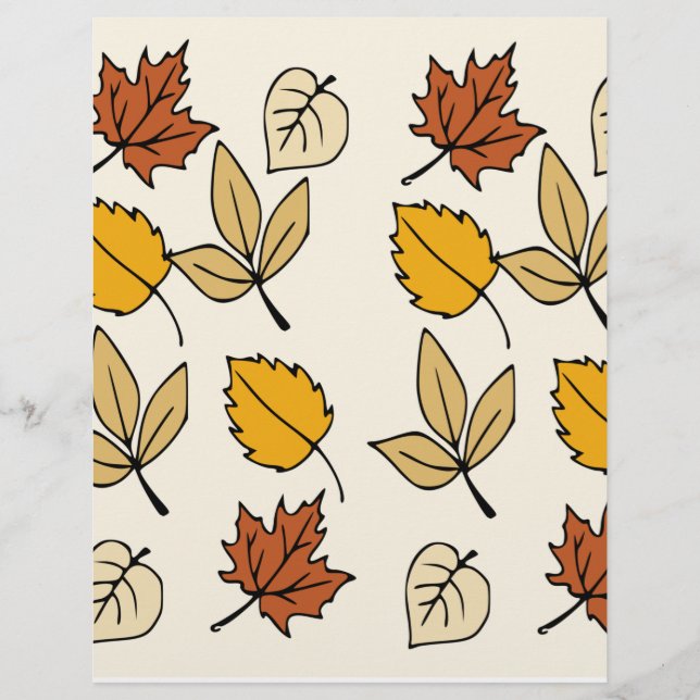 Papel de Scrapbook Folhas de Outono (Frente)