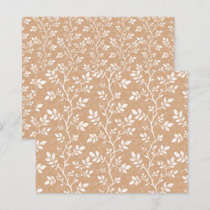 Papel de Scrapbook Folhas Rastejantes Laranja Bege