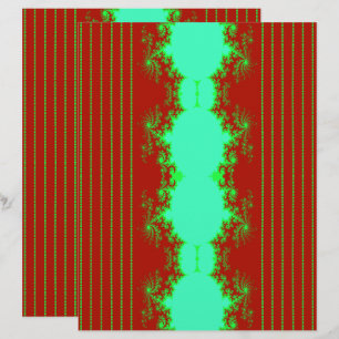 Papel de Scrapbook Fractal Natal Vermelho & Verde