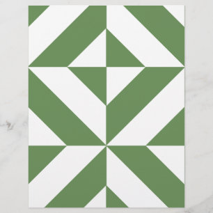 Papel de Scrapbook Geométrico Verde de Grama Escur