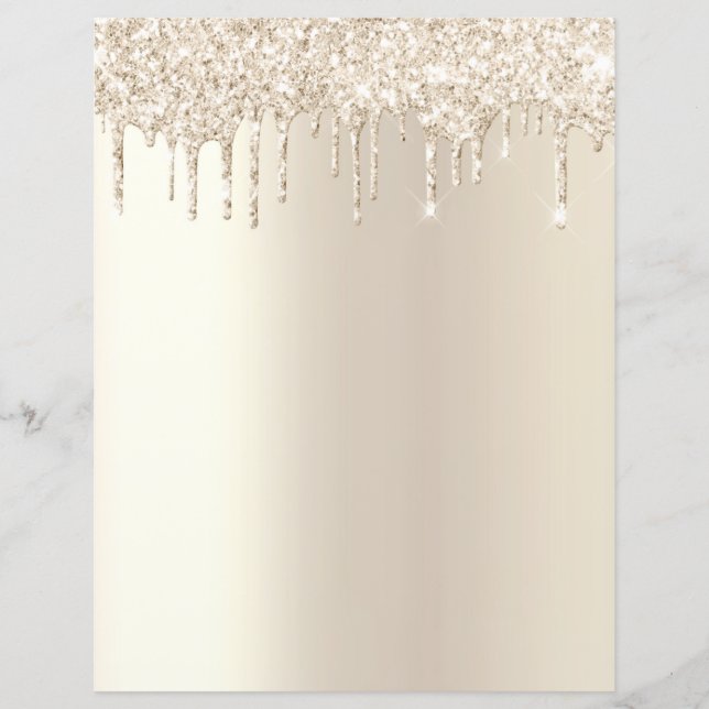 Papel de scrapbook glitter Champagne elegante (Frente)