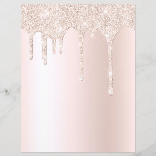 Papel de scrapbook glitter elegante mergulhado em  (Frente)