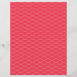 Papel de Scrapbook Japonês Onda Vermelha Preta Mod
