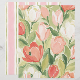 Papel de Scrapbook Jardim de Tulipas Pastel
