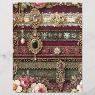 Papel de Scrapbook Journal Arruinado Listra Verde 