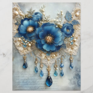 Papel de Scrapbook Journal de Sucata Pedras Flor A