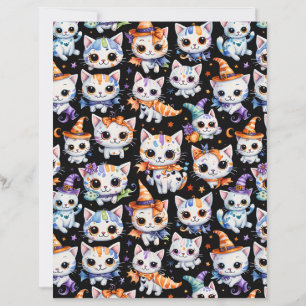 Papel de Scrapbook Kit de Gatinho de Bruxa Kawaii