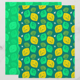 Papel de Scrapbook Limão Lima