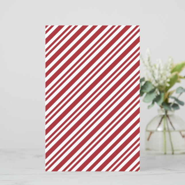 Papel de Scrapbook Listras de Bastão de Natal (Em pé/Frente)