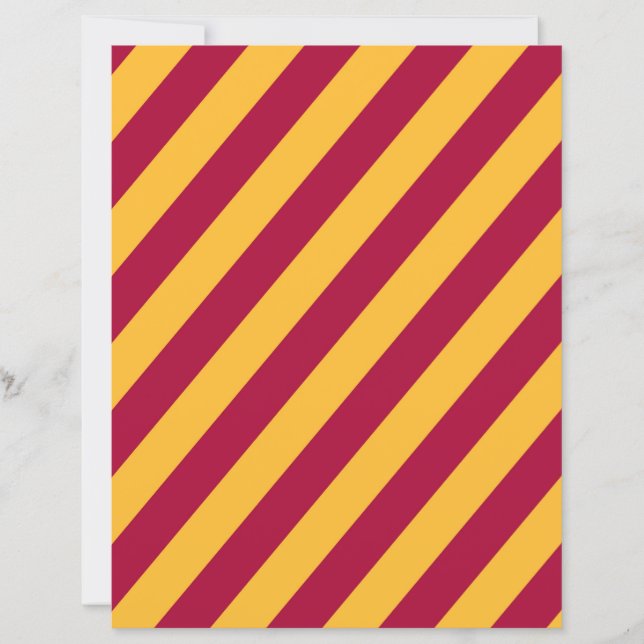 Papel de Scrapbook Listras Diagonais Dourado e Bor (Frente)