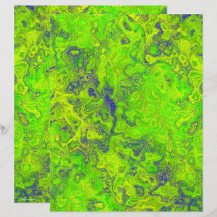 Papel de Scrapbook Mármore Verde Giratório 2 Lados
