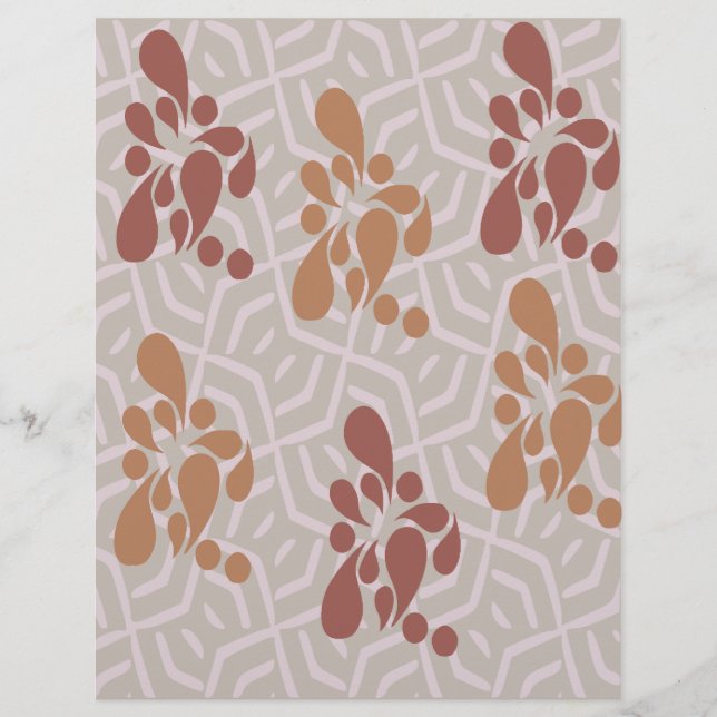 Papel de Scrapbook Marrom Abstrato (Frente)