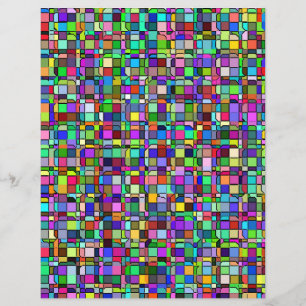 Papel de Scrapbook Multicolorido Formas Quadrados