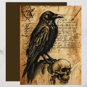 Papel de Scrapbook Página de Jornal de Corvo e Cav
