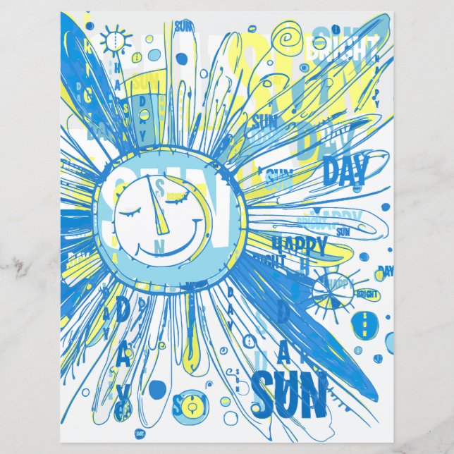 Papel de Scrapbook Palavras do Sol Caprichoso Abst (Frente)