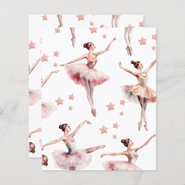 Papel de scrapbook para dança, cor-de-rosa, (Frente/Verso)