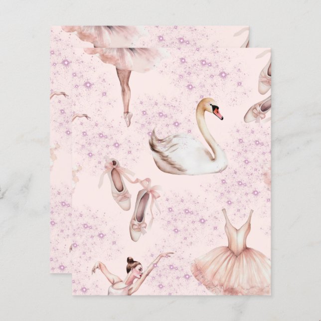 Papel de scrapbook para dança, cor-de-rosa, (Frente/Verso)