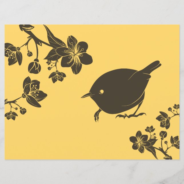 Papel de scrapbook para Diário de aves castanho (Frente)