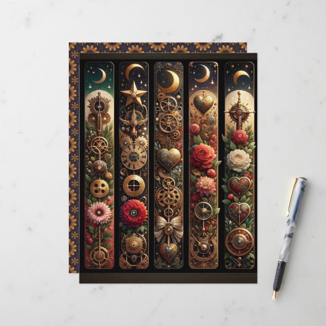 Papel-de-scrapbook para Namorados Celestiais Steam (Frente/Verso In Situ)