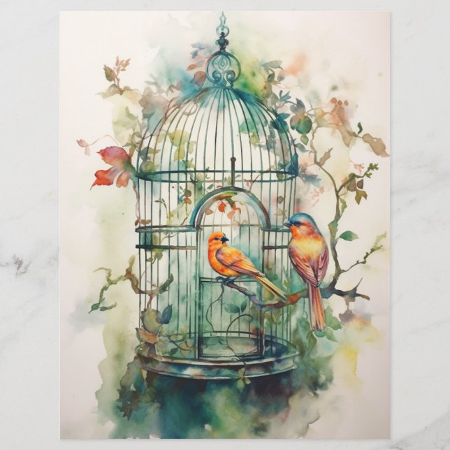 Papel de scrapbook para sinfonia botânica (Frente)