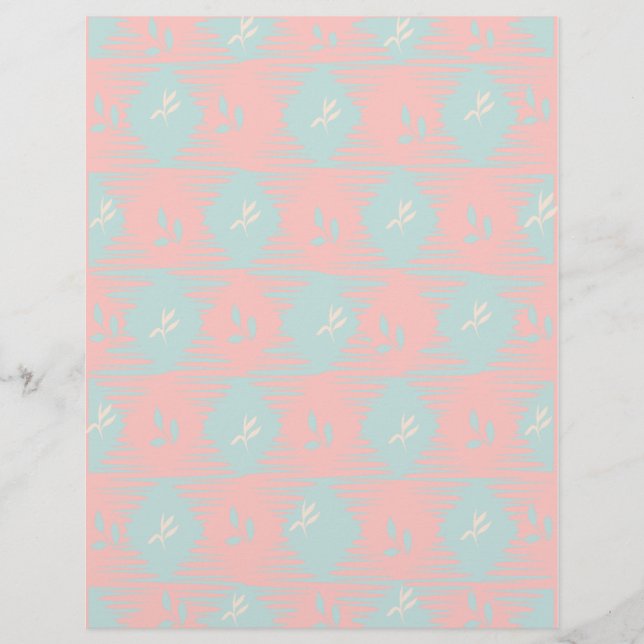 Papel de Scrapbook Pastel Rosa e Azul (Frente)