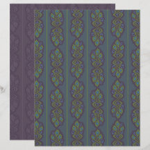 Papel de Scrapbook Pavão Art Nouveau