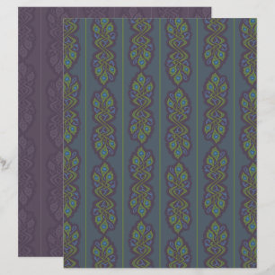 Papel de Scrapbook Pavão Art Nouveau